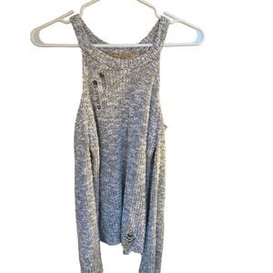 NWOT Hollister Cold Shoulder Distressed Sweater XS